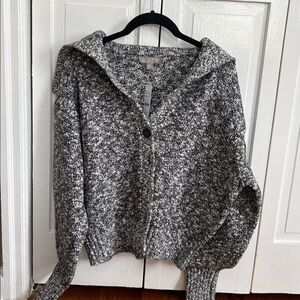 J. Crew Marled Black and White Cardigan